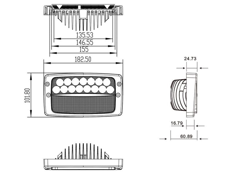 LED Arbeitsscheinwerfer 5700 lm passend für Case IH, Claas, Deutz-Fahr, Fendt, JCB, John Deere, Massey Ferguson, Steyr