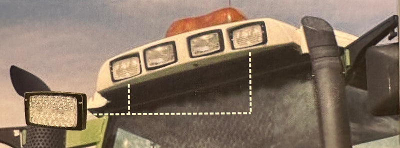 LED Arbeitsscheinwerfer 5700 lm passend für Case IH, Claas, Deutz-Fahr, Fendt, JCB, John Deere, Massey Ferguson, Steyr