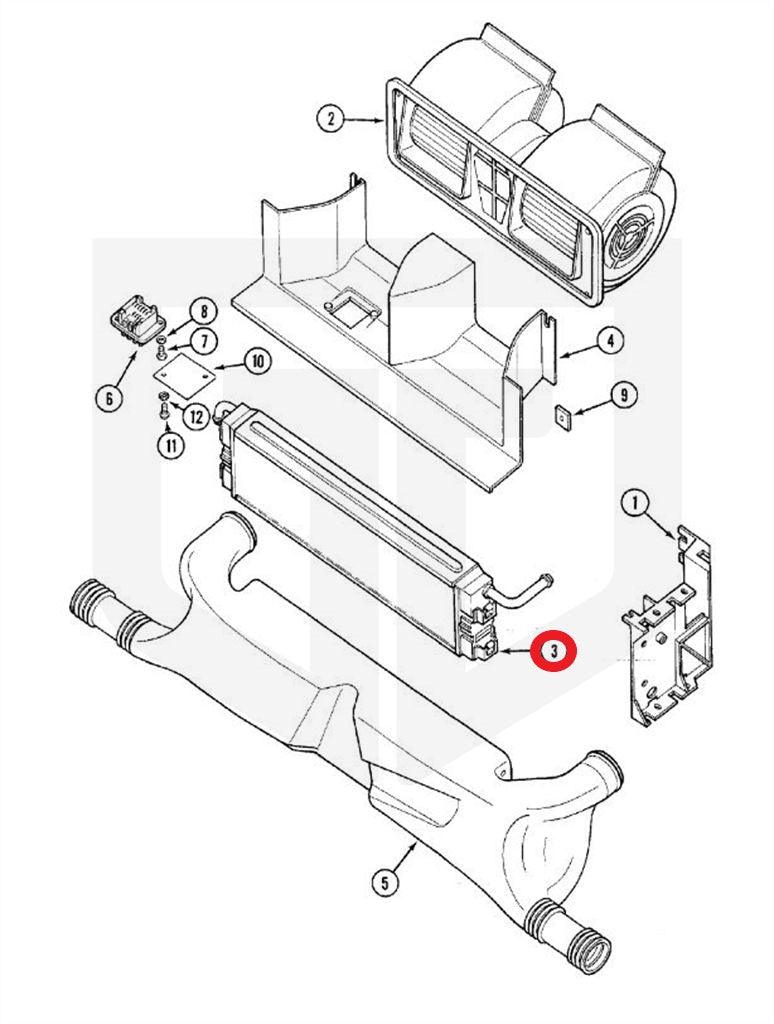 Heizungskühler Wärmetauscher Heizung für Case IH / IHC XL-Kabine  (3233586R91)