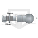 Kugelkopf für Ackerschiene als Anhängekupplung bis 3,5t geprüfte Qualität mit E1 - ECE 55 Zulassung - trecker-teile.de